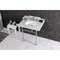Kingston Brass 30 Carrara Marble Console Sink with Brass Legs, Marble WhitePolished Nickel LMS3030MBSQ6 - alternate 2